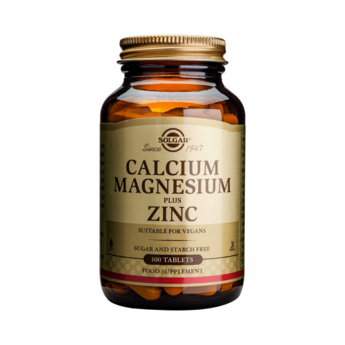 Solgar Calcium Magnesium Plus Zinc Συμπλήρωμα Διατροφής με Ασβέστιο, Μαγνήσιο & Ψευδάργυρο Συντελεί στην Καλή Υγεία των Οστών - Ιδανικό στην Εμμηνόπαυση 100 ταμπλέτες